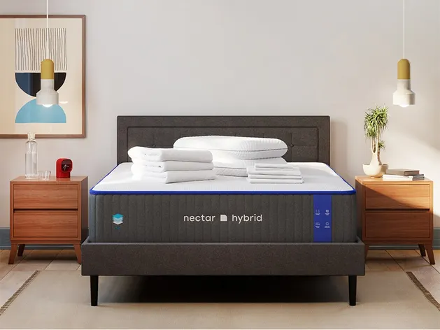 nectar hybrid mattress on bed