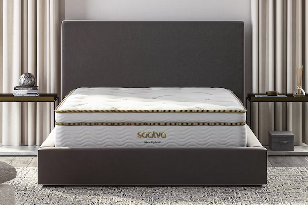 saatva mattress on bed